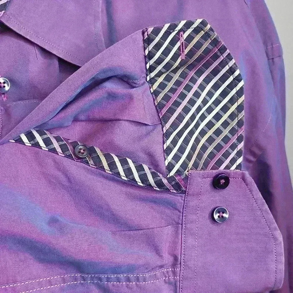 Jack Lipson Sport Long Sleeve Purple Button Down Shirt Size XL - Picture 4 of 7